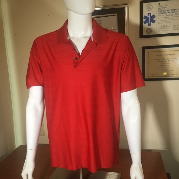 red adidas golf shirt
